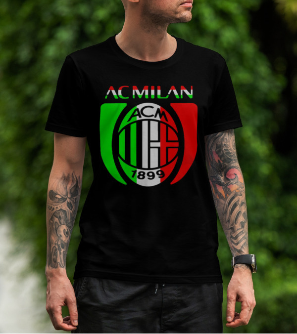 AC Milan ACM 1899 Logo Italy Flag T-Shirt