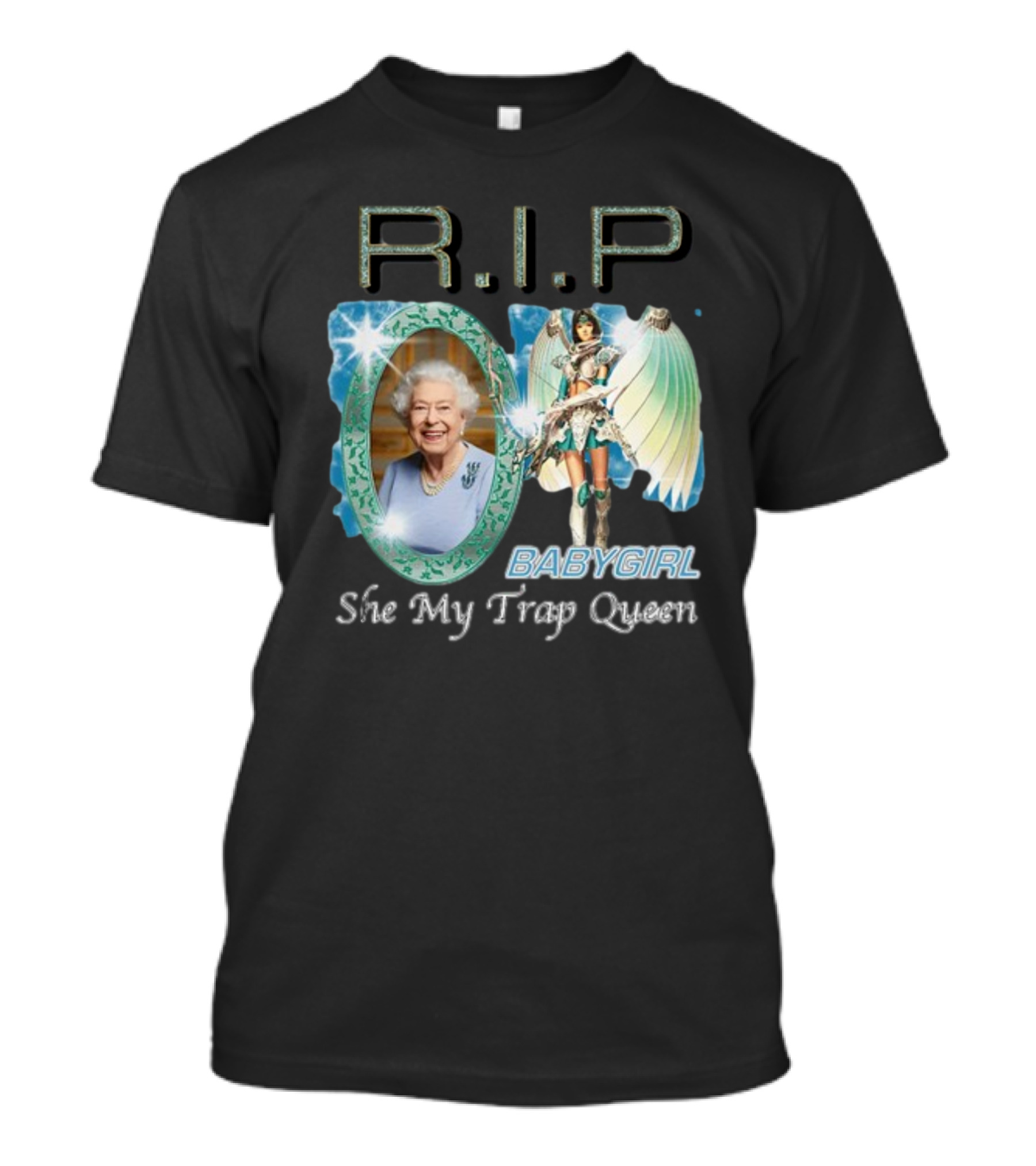 R.I.P Baby Girl She My Trap Queen Angel Wings Mirror T-Shirt