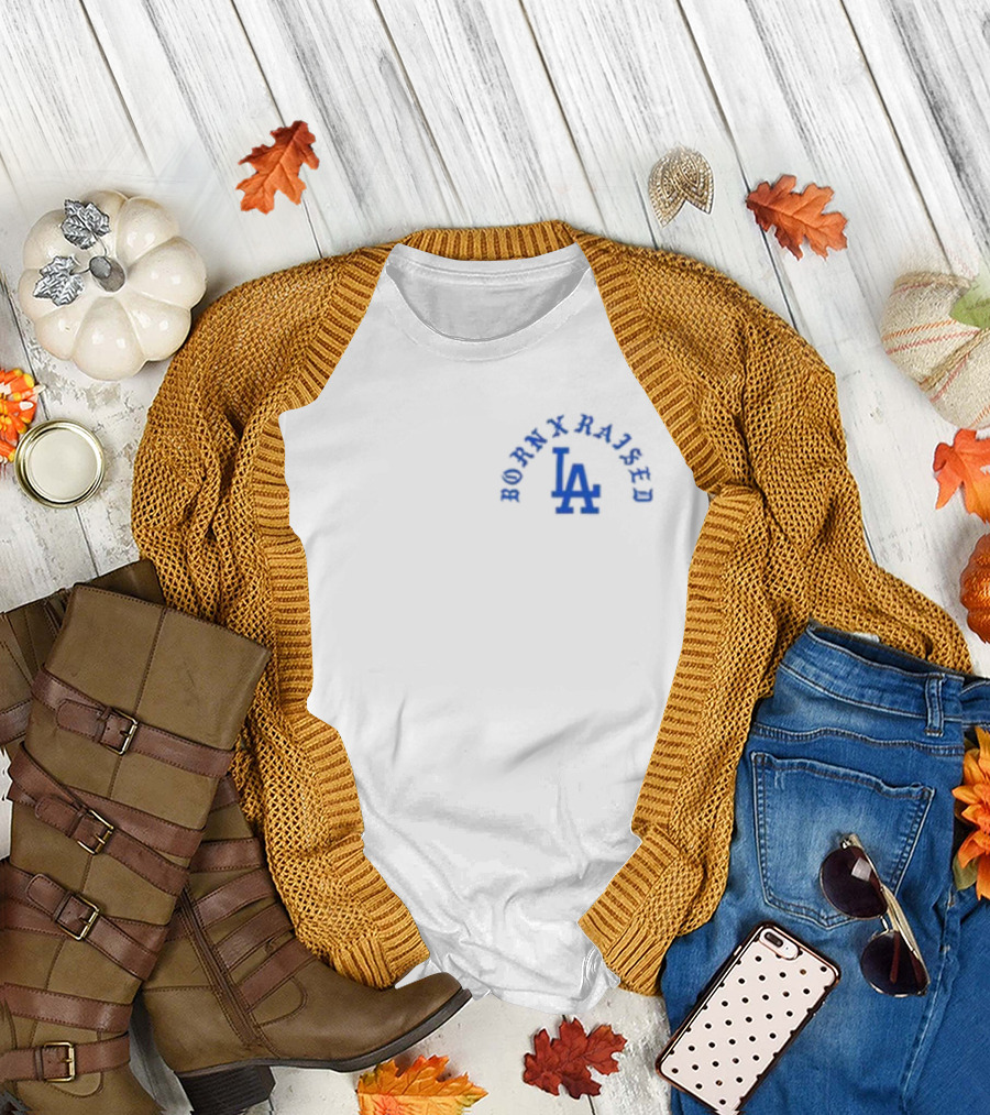 Born X Raised LA Dodgers-Inspired Los Angeles Typography T-Shirt