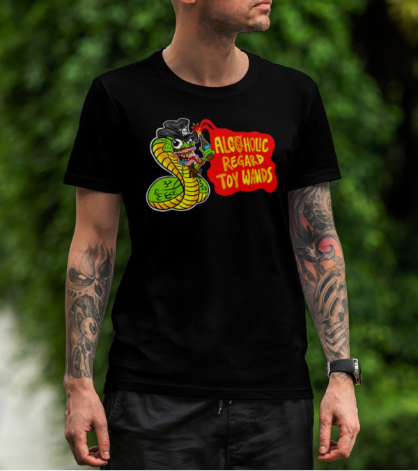 ALCOHOLIC REGARD TOY WANDS Snake Pirate Drinking T-Shirt