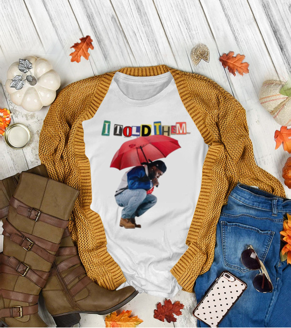 I Told Them Burna Boy Red Umbrella Crouching Pose T-Shirt