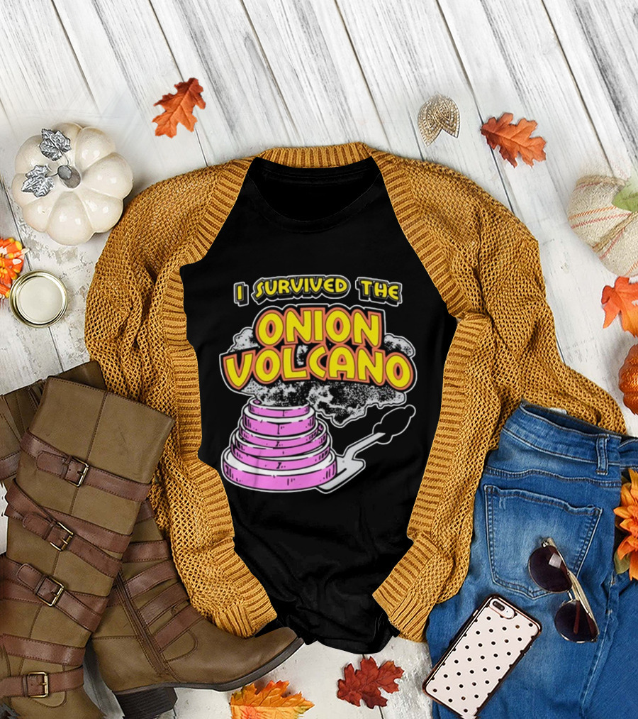I Survived The Onion Volcano Hibachi Grill Smoke Spatula Scene T-Shirt