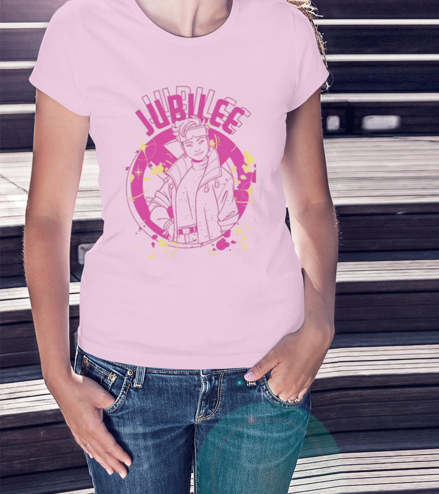 Jubilee X-Men Neon Pink T-Shirt