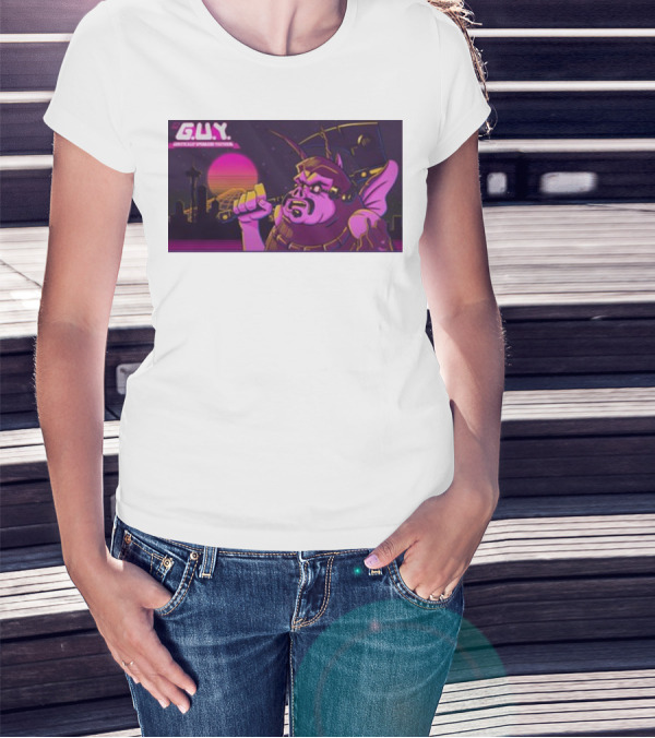 Gundamishere G.U.Y. Generically Upgraded New Retro Sci-Fi Neon T-Shirt
