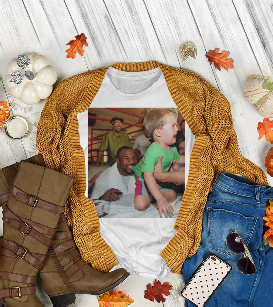 Mike Tyson Playfully Pretending to Bite Crying Child T-Shirt