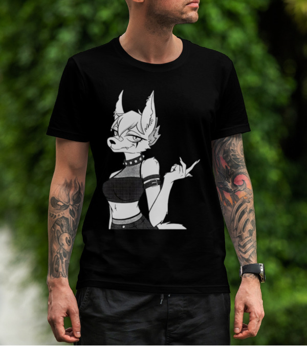 Punk Girl Jackal Attitude Aesthetic T-Shirt