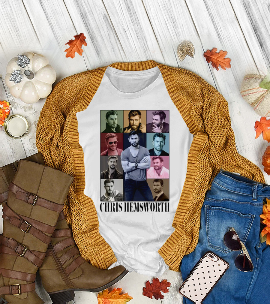 Chris Hemsworth The Eras Tour Photo Collage Portraits T-Shirt