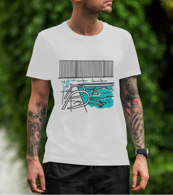 Drewmonson I'm Dead Pool Blue Water Hand Fence T-Shirt