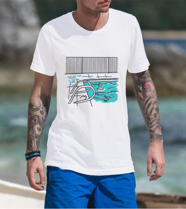Drewmonson I'm Dead Pool Blue Water Hand Fence T-Shirt