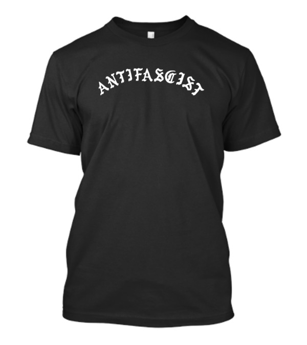 Antifascist Gothic Arched Text T-Shirt