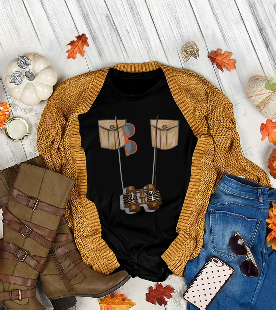 Zoo Keeper Halloween Costume DIY Jungle Safari Explorer Zebra Binoculars and Orange Sunglasses T-Shirt