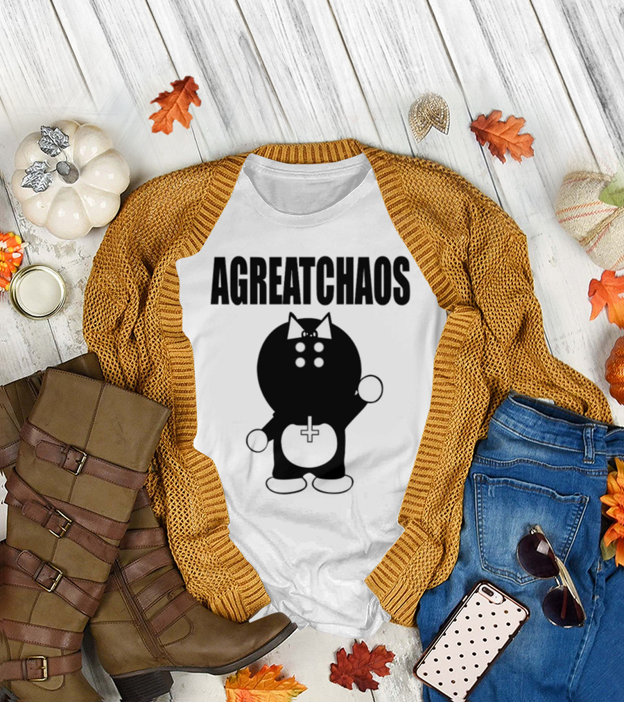 AGREATCHAOS Dark Figure with Bow and Cross T-Shirt