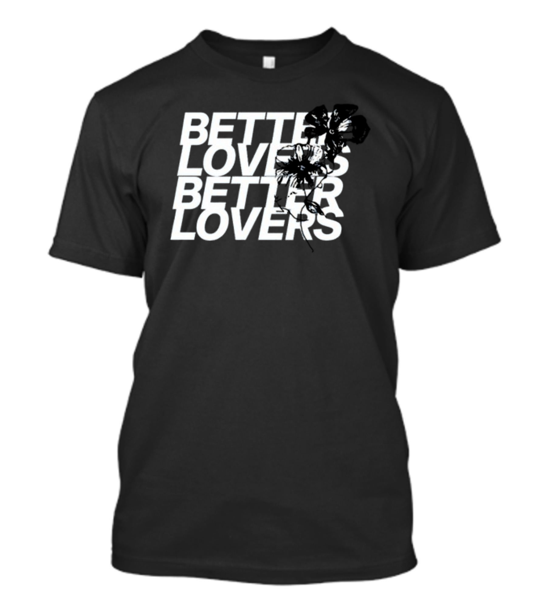 Better Lovers Floral Black Overlay T-Shirt