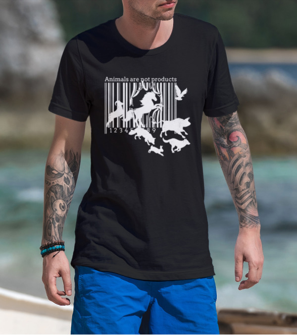 Animals Are Not Products Barcode With Escaping Animals T-Shirt