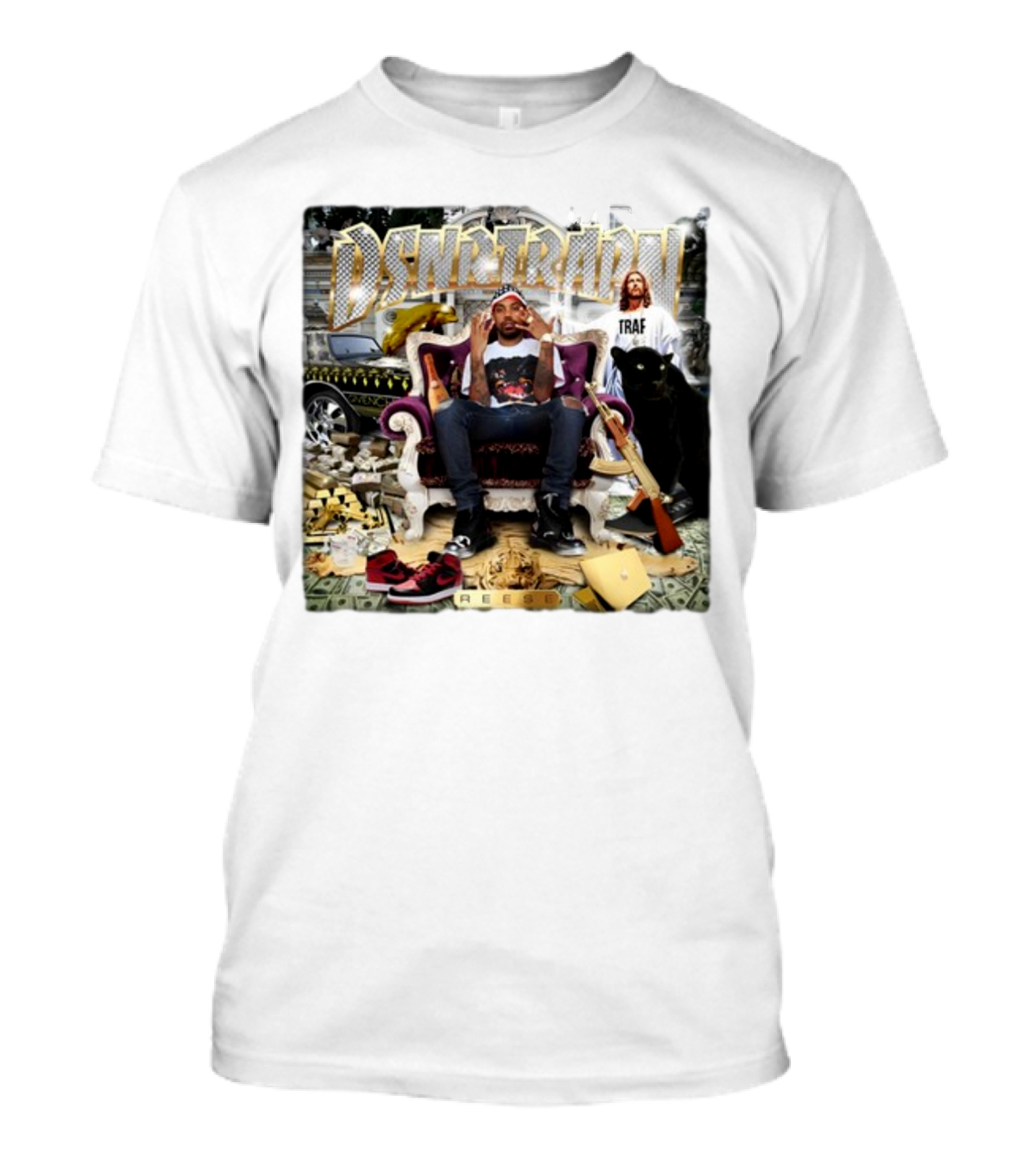DSNRTRAPN Reese Throne Money Car Panther Rifle T-Shirt
