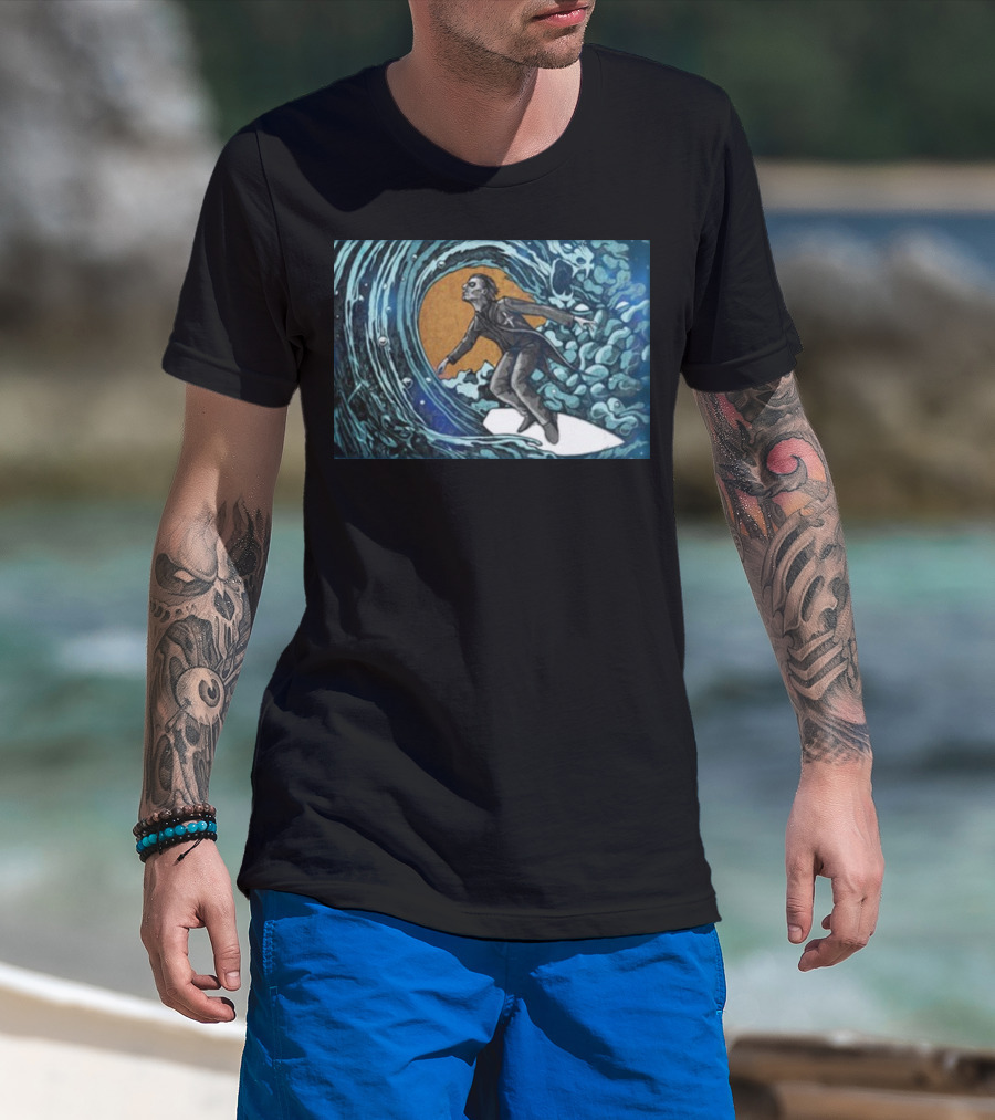 Michael Myers Surfing Massive Wave Halloween T-Shirt