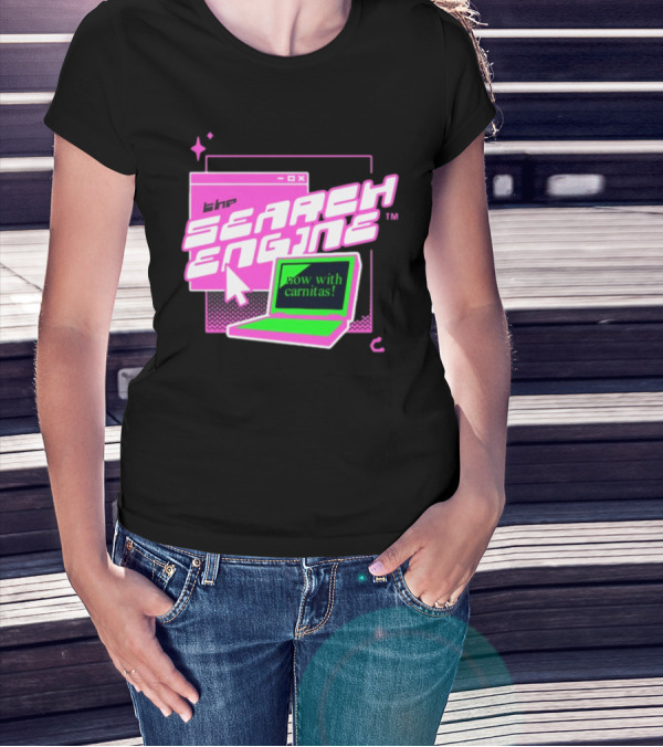 The Search Engine Now With Carnitas Neon Retro Computer Graphics T-Shirt