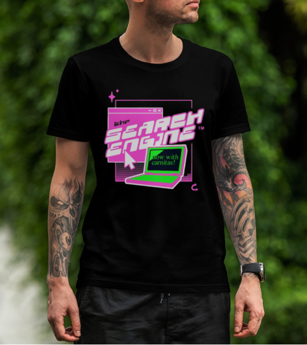The Search Engine Now With Carnitas Neon Retro Computer Graphics T-Shirt