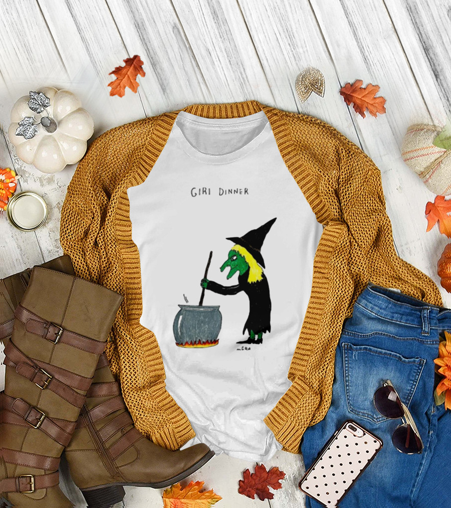 Matt Gray Girl Dinner Witch Cauldron Brewing T-Shirt