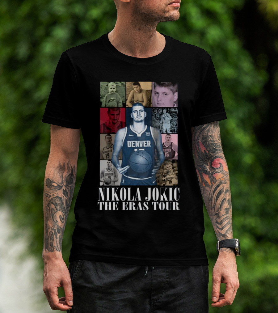 Nikola Jokic Denver Basketball Evolution Through The Eras Tour T-Shirt