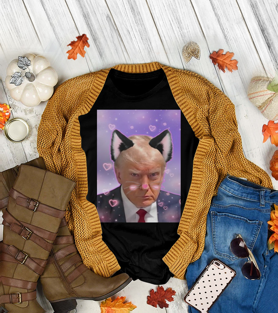 Cringeytees Catboy Trump Cat Ears Pink Hearts Aesthetic T-Shirt