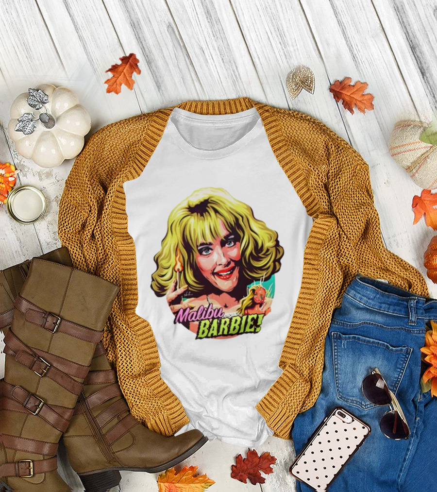 Malibu Barbie Debbie Jellinsky Doll Art with Flaming Lighter T-Shirt