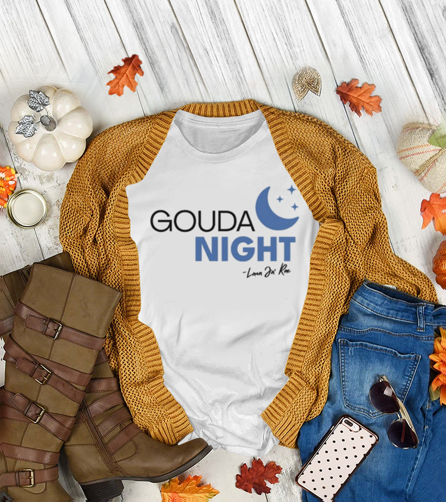 Gouda Night Crescent Moon and Stars - Lana Ja'rae T-Shirt