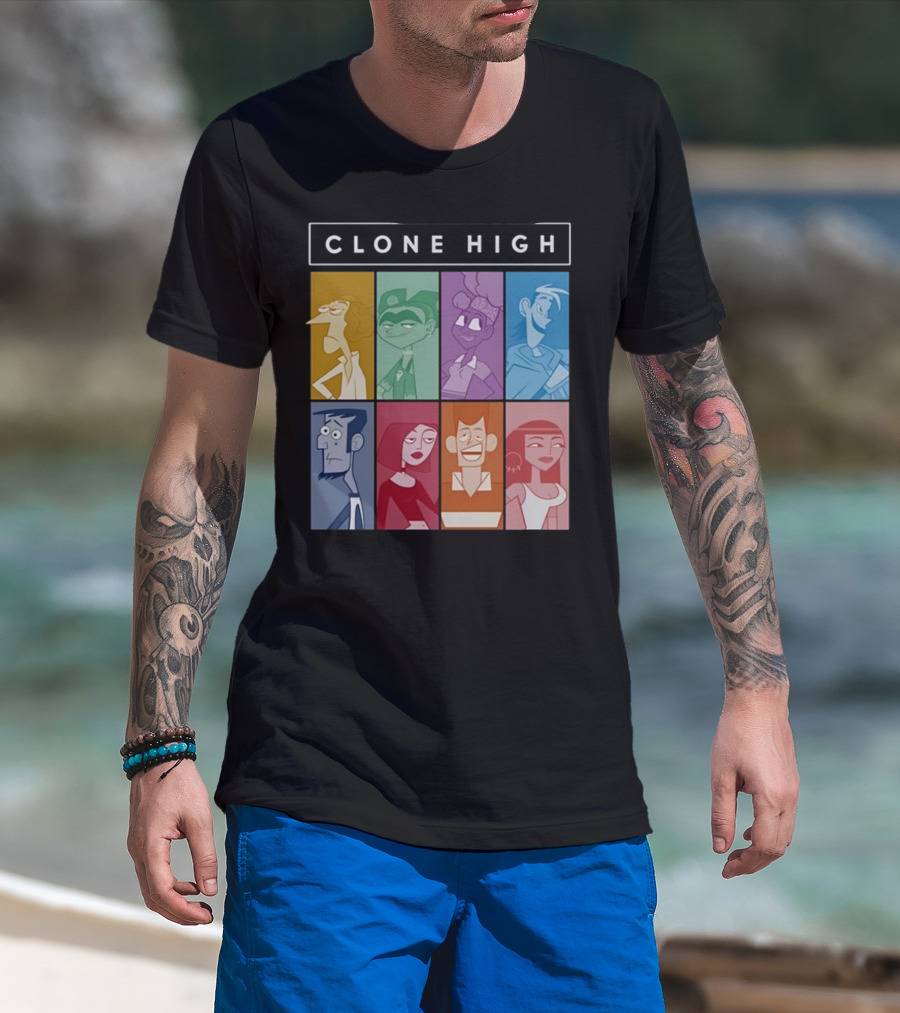 Clone High Character Blocks Cast Montage T-Shirt