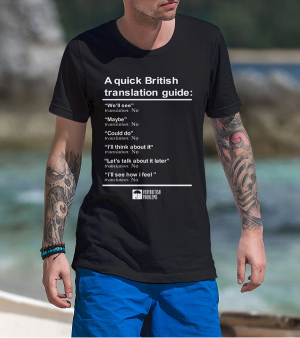 A Quick British Translation Guide: Very British Problems We'll See Maybe Translation No T-Shirt