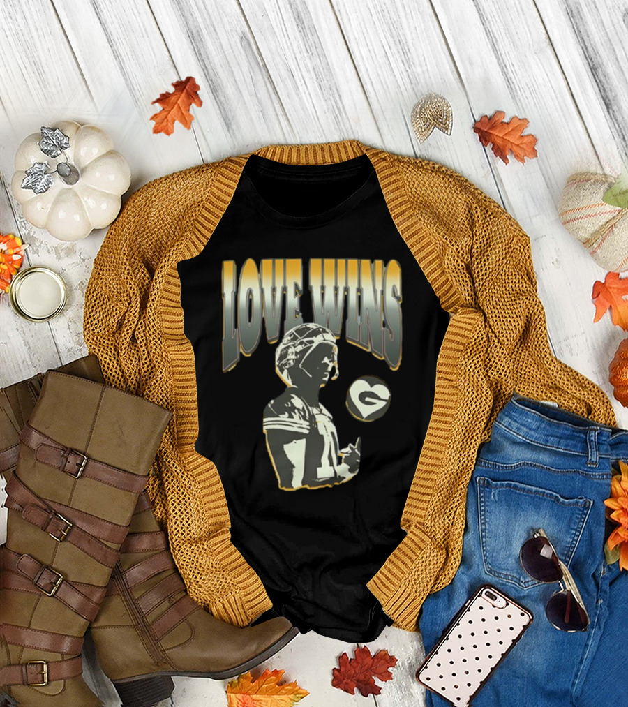Love Wins Campeche Collective Football Heart Vintage T-Shirt