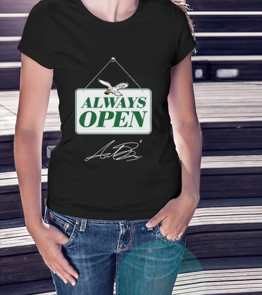 Always Open Eagles Catching Football Sign T-Shirt