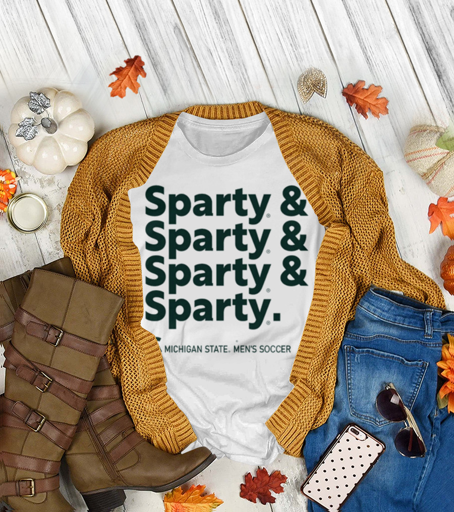 Sparty and Sparty and Sparty and Sparty Michigan State Men's Soccer T-Shirt