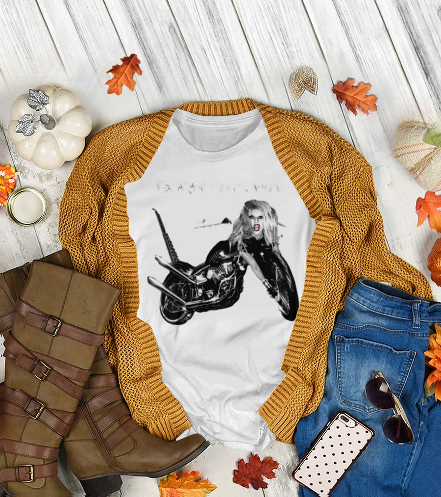 Born This Way Album Motorcycle Lady Gaga T-Shirt