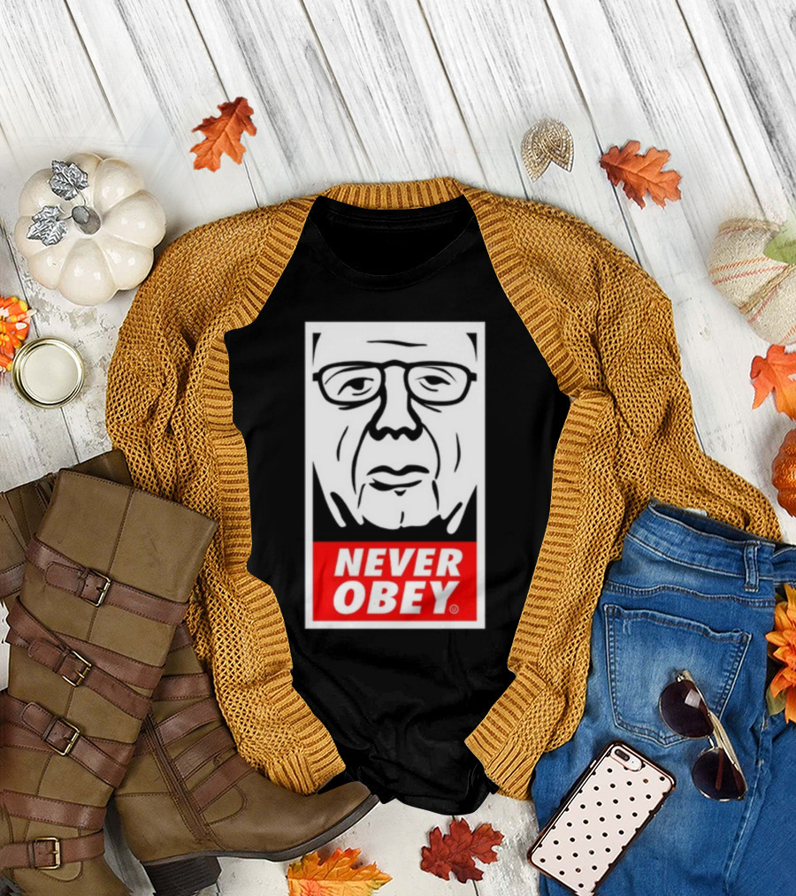Forbiddenapparel Never Obey Large Print T-Shirt