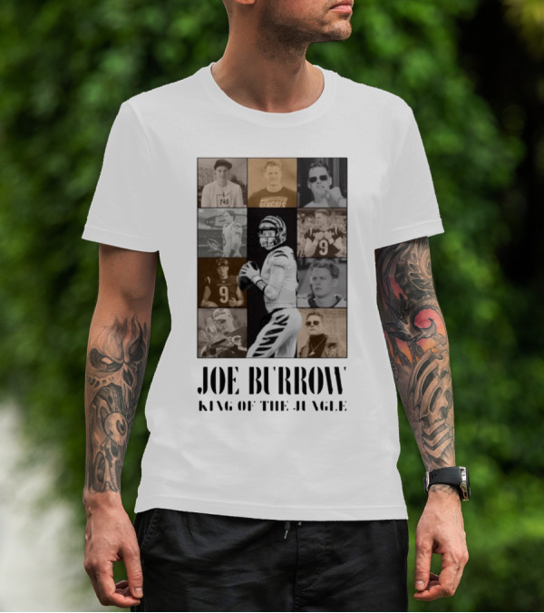 Joe Burrow King Of The Jungle Bengals Tribute Montage T-Shirt