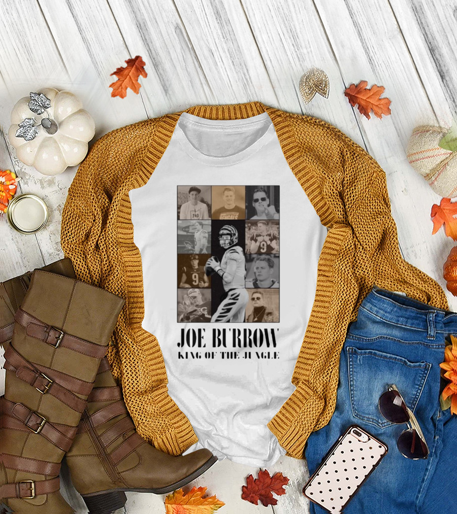 Joe Burrow King Of The Jungle Bengals Tribute Montage T-Shirt