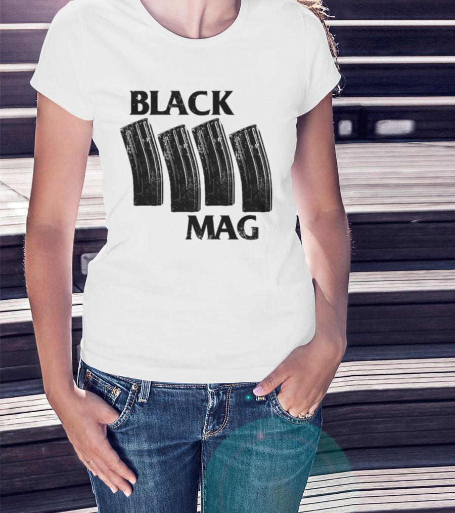 Black Mag Donut Operator Four Magazines T-Shirt