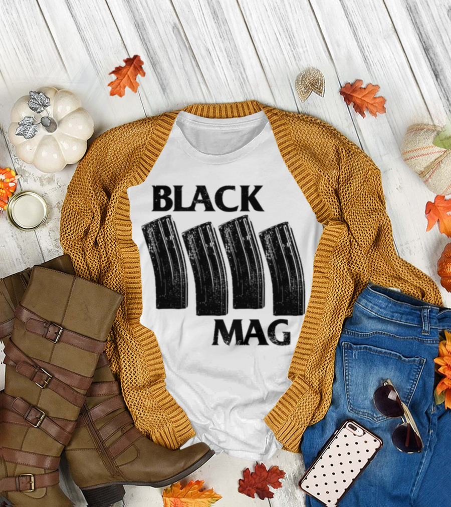 Black Mag Donut Operator Four Magazines T-Shirt