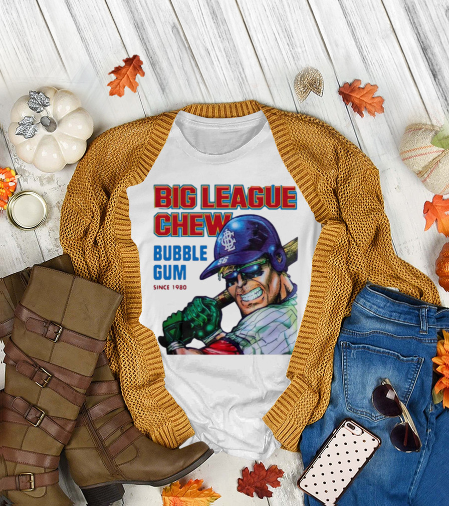 Big League Chew Bubble Gum Since 1980 Baseball Player T-Shirt