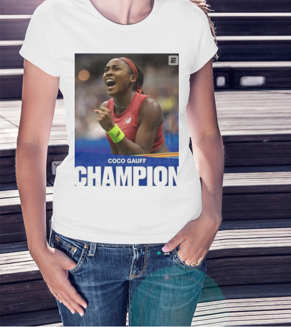 Coco Gauff Champion ESPN Tennis New Balance T-Shirt