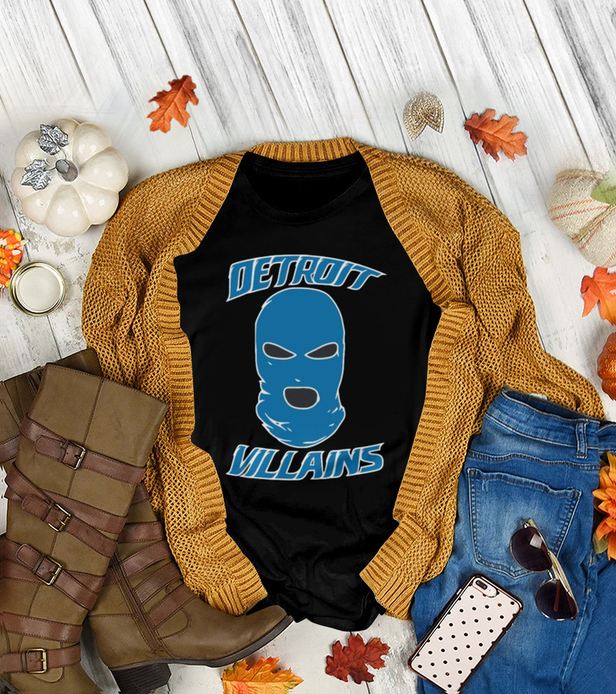 Detroit Villains Blue Mask T-Shirt