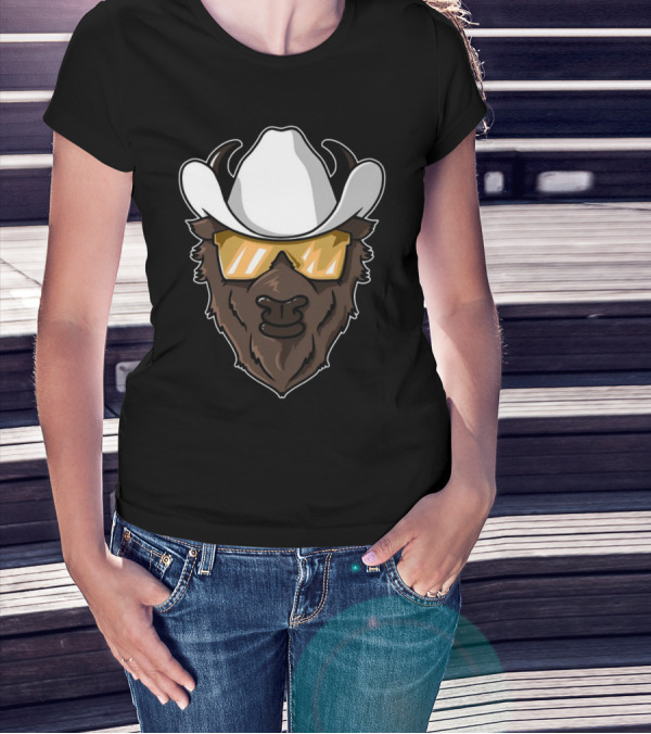 Colorado Buffalo Cowboy Hat And Sunglasses T-Shirt