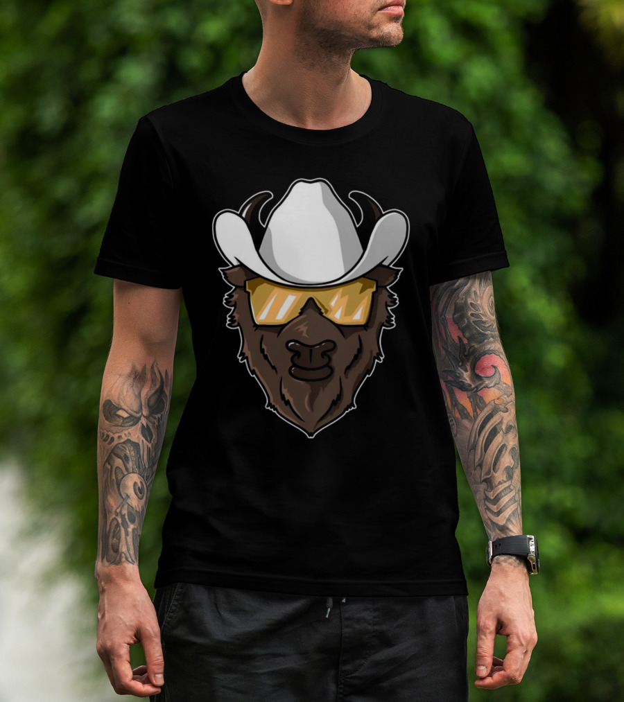 Colorado Buffalo Cowboy Hat And Sunglasses T-Shirt
