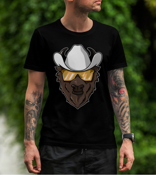 Colorado Buffalo Cowboy Hat And Sunglasses T-Shirt