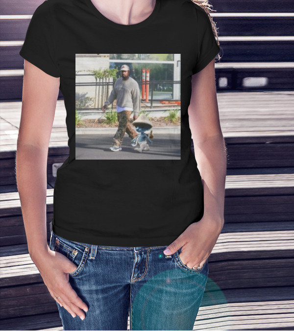 Kanye West Walking With Smurfcat Collaboration Content T-Shirt