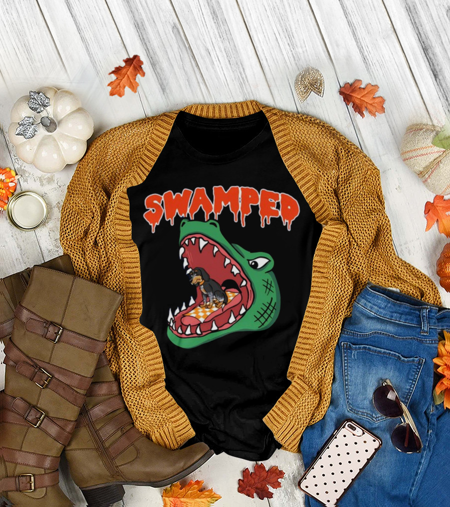 Swamped Hoodie Dog in Gator Mouth T-Shirt