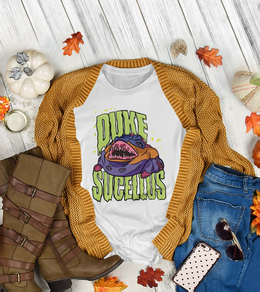 Duke Sucellus Multicolored Creature with Sharp Teeth T-Shirt