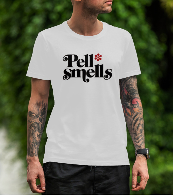 Pell Smells Vintage-Style Retro Flower Accent T-Shirt