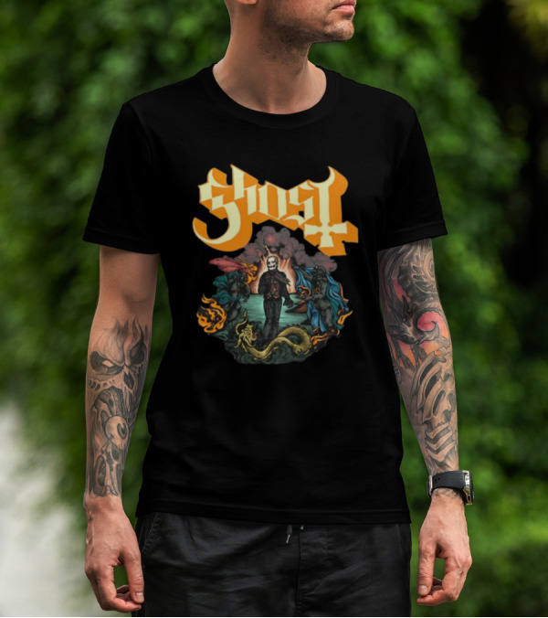 Ghost Band Surreal Ocean Scene With Figures And Sea Creature T-Shirt