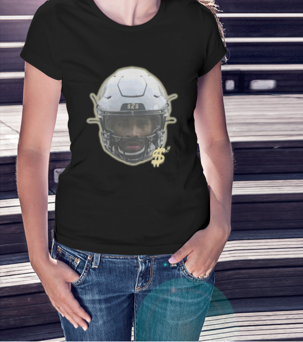 S2S Helmet Face With Dollar Sign Sheduer Graphic New T-Shirt